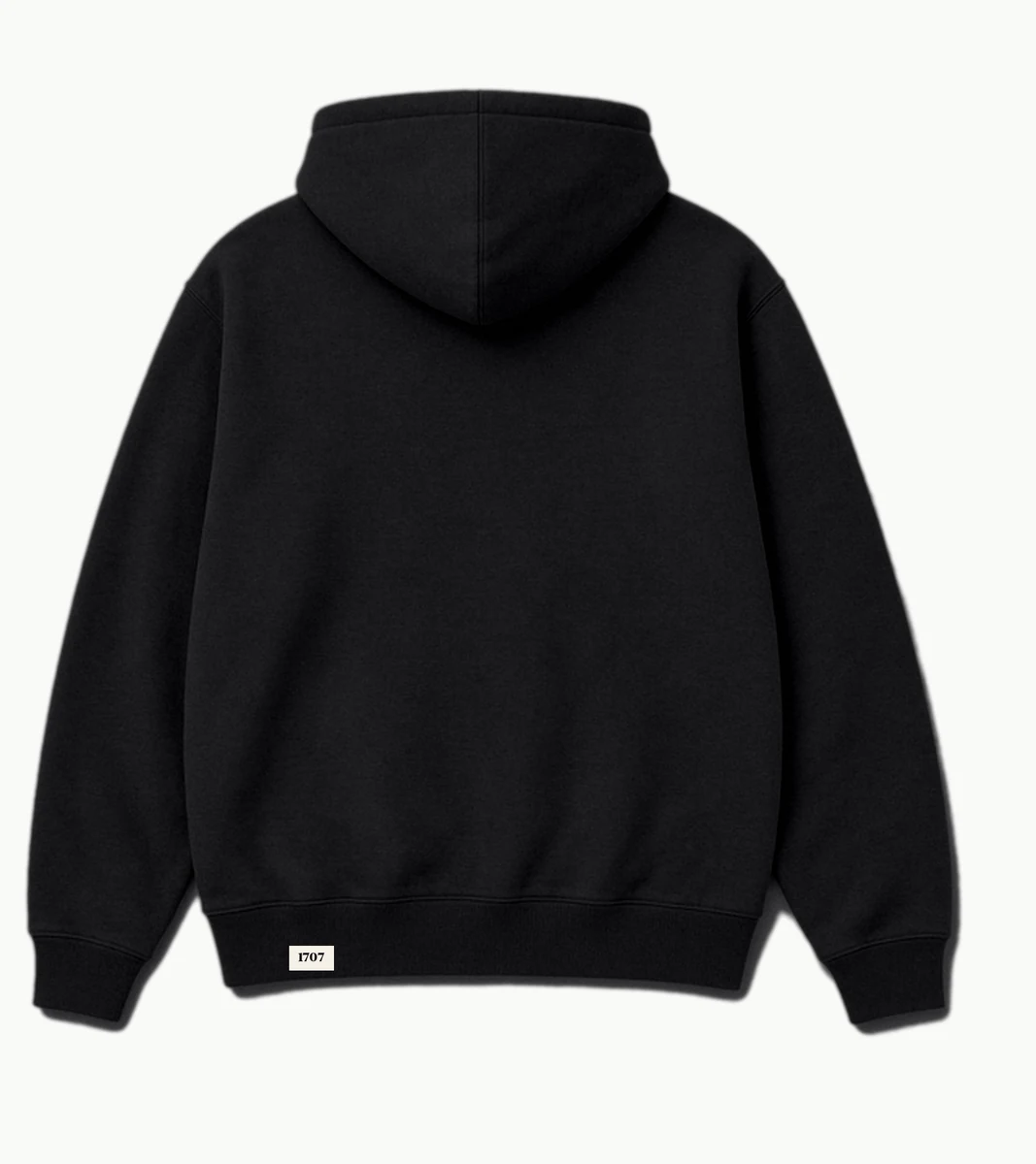 The Union Hoodie in Black, back view
