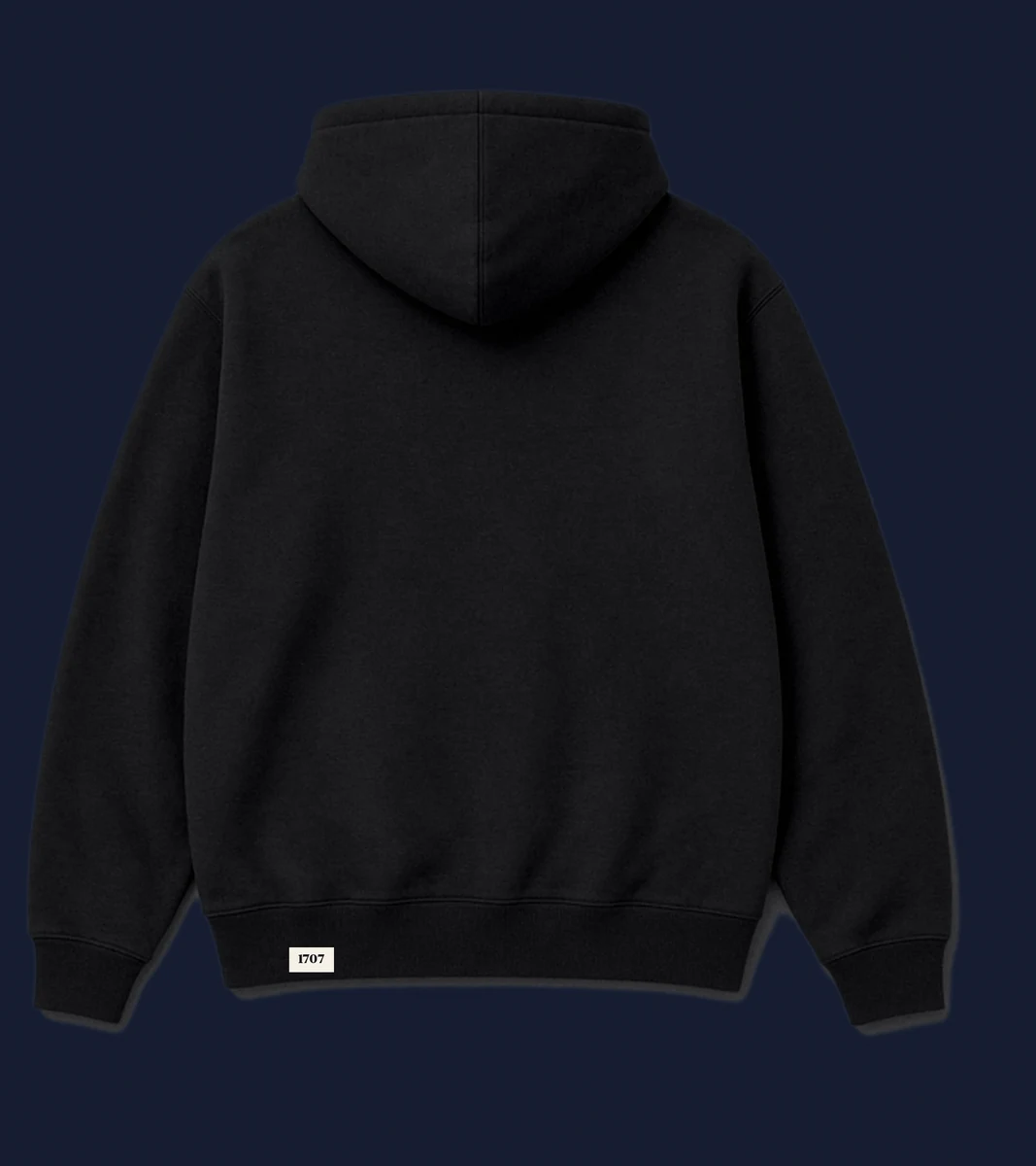 The Union Hoodie in Black, back view