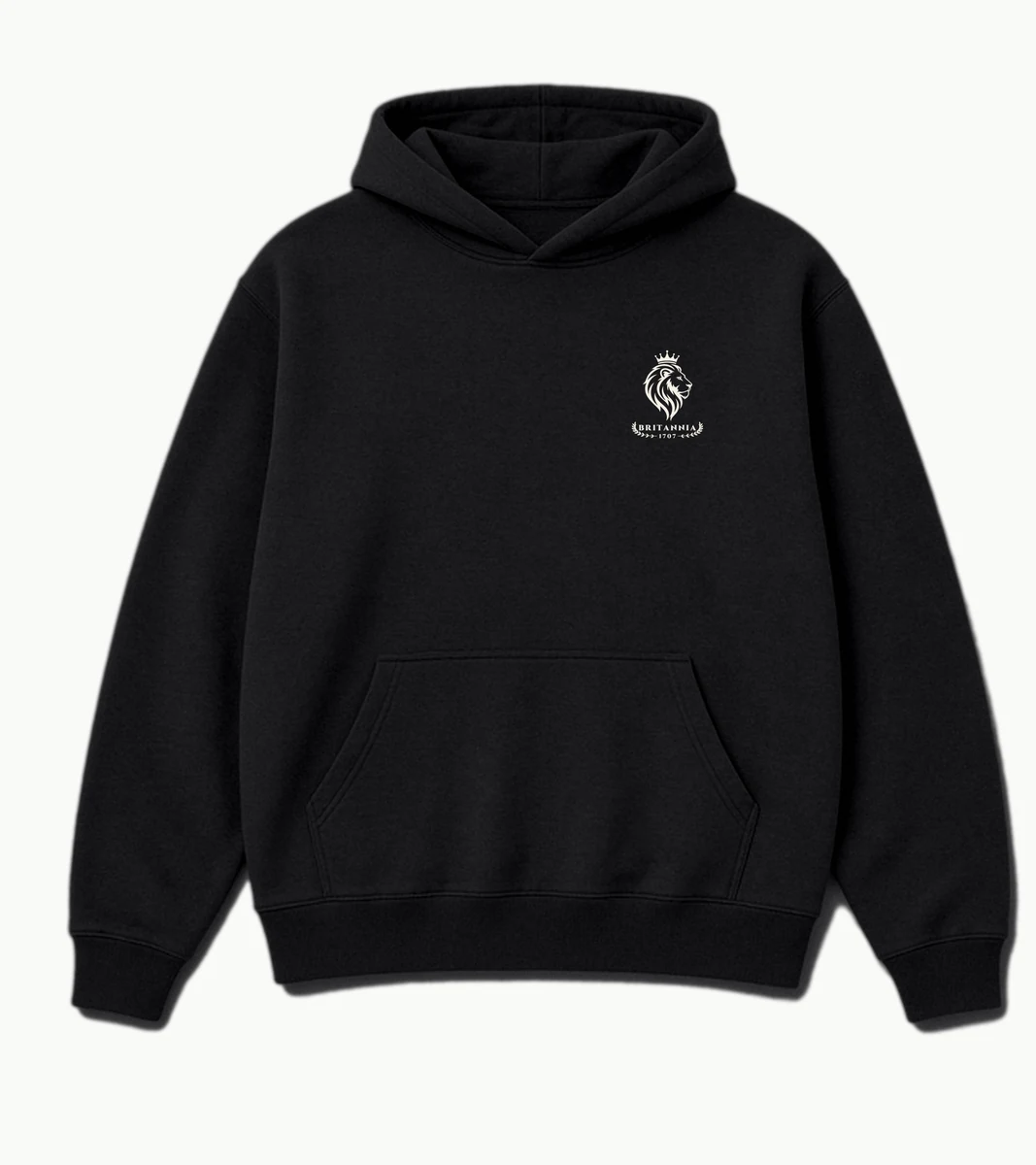 The Union Hoodie in Black, front view