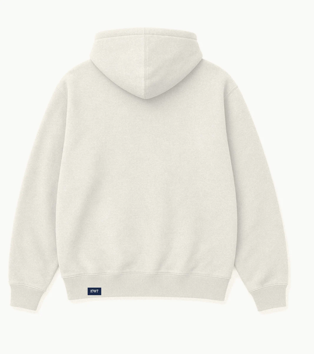 The Union Hoodie in Cream, back view