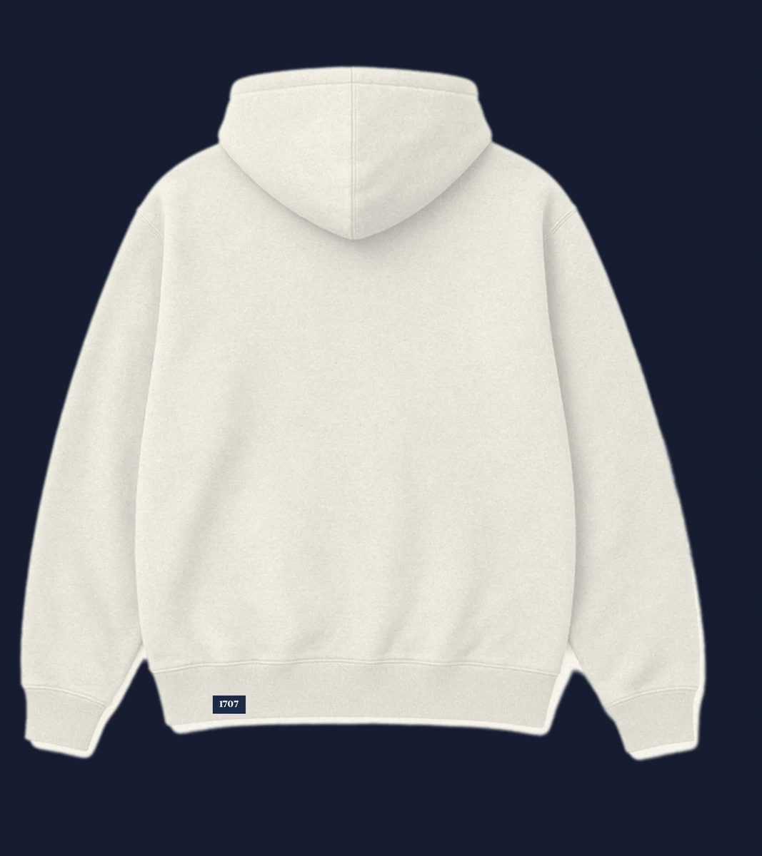 The Union Hoodie in Cream, back view