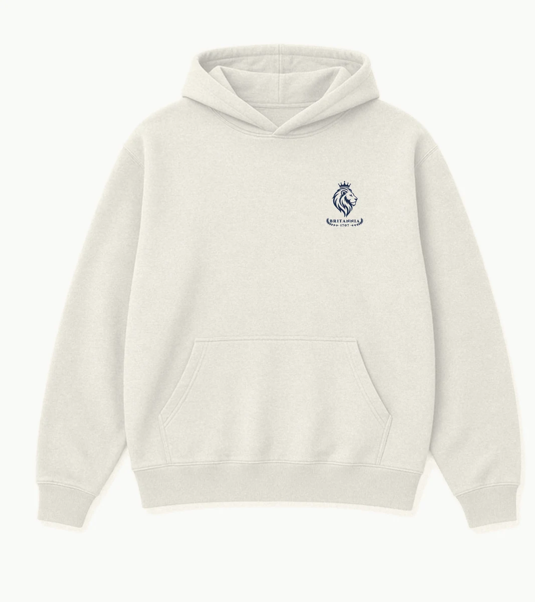 The Union Hoodie in Cream, front view