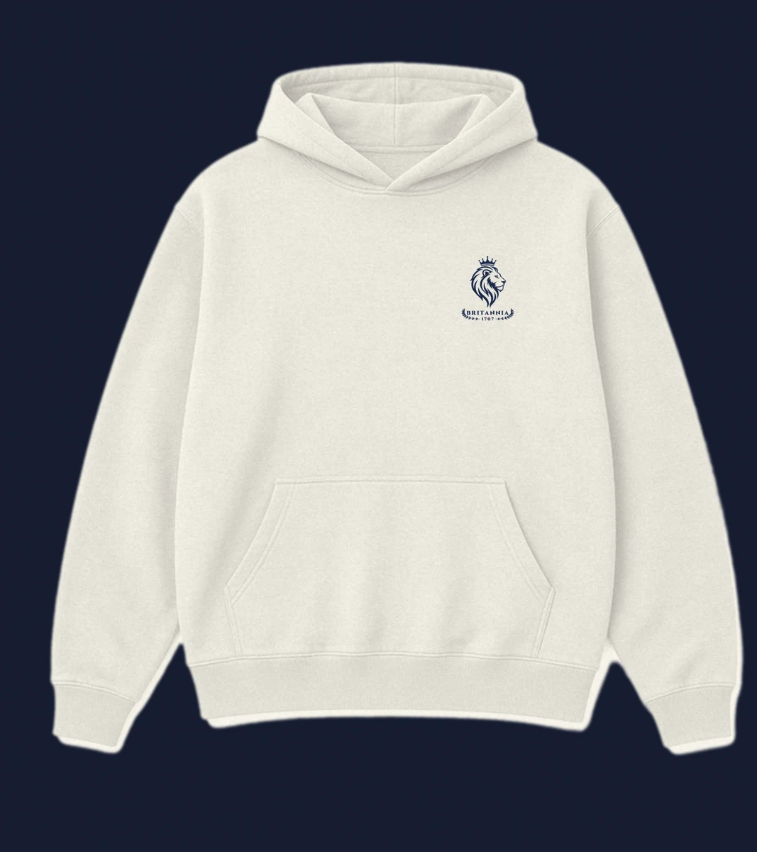 The Union Hoodie in Cream, front view