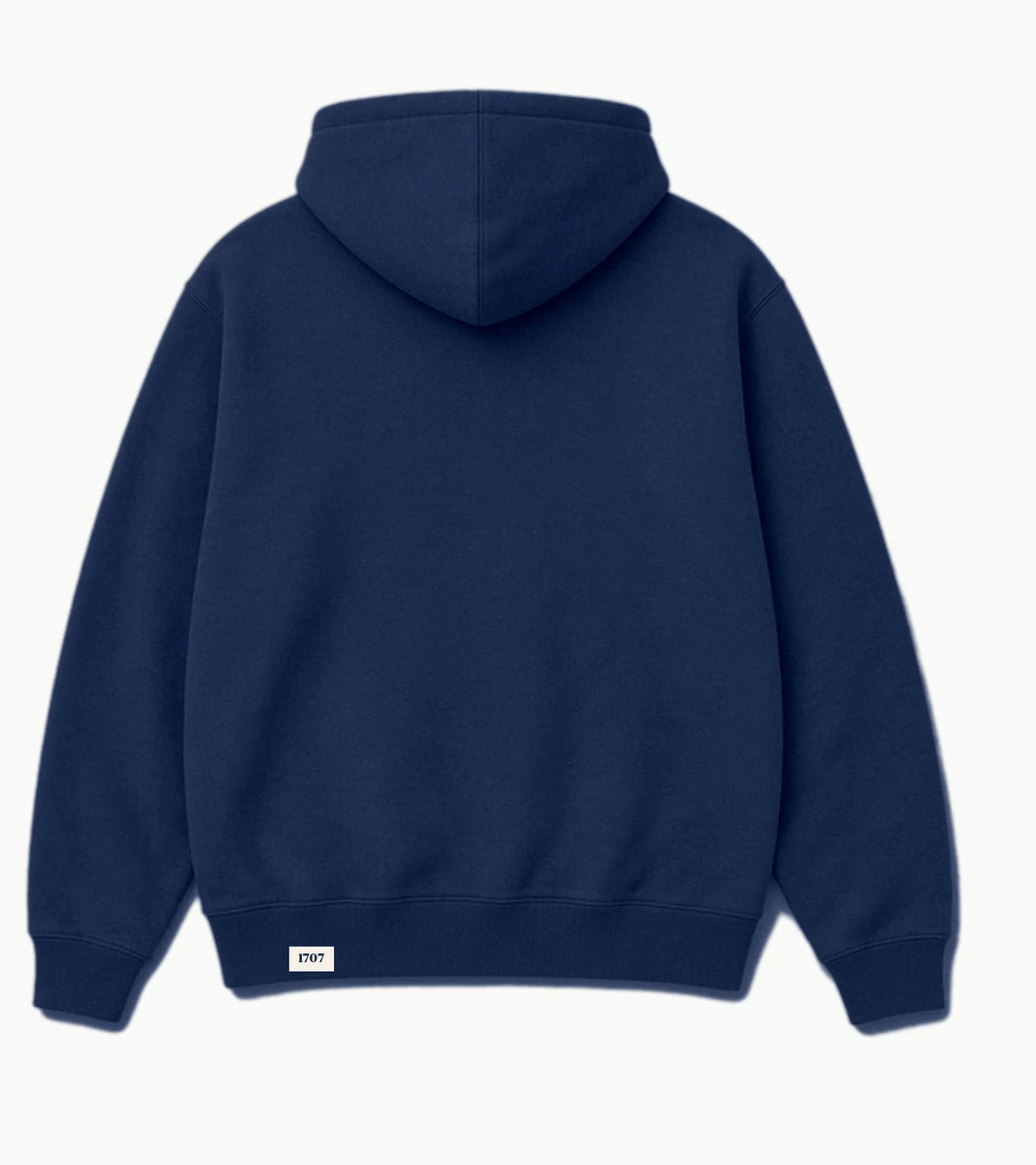 The Union Hoodie in Navy, back view