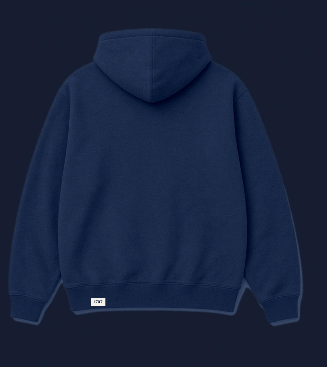 The Union Hoodie in Navy, back view