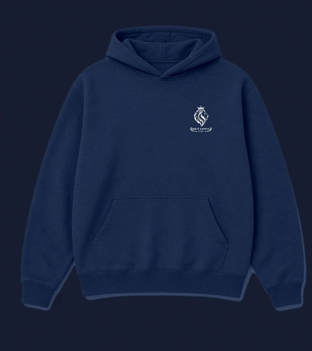 The Union Hoodie in Navy, front view