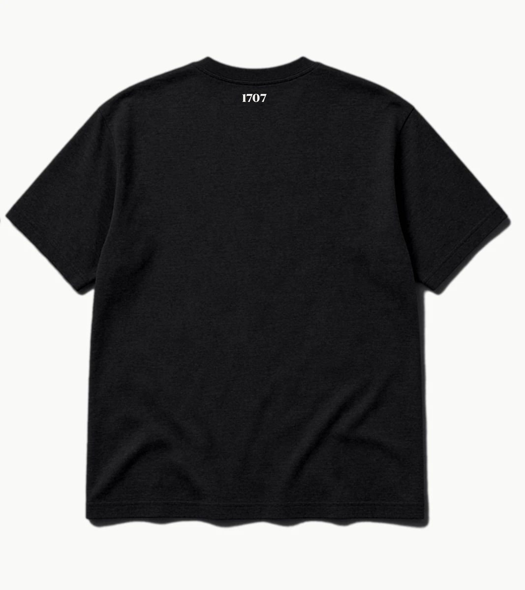 The 1707 Tee in Black, back view