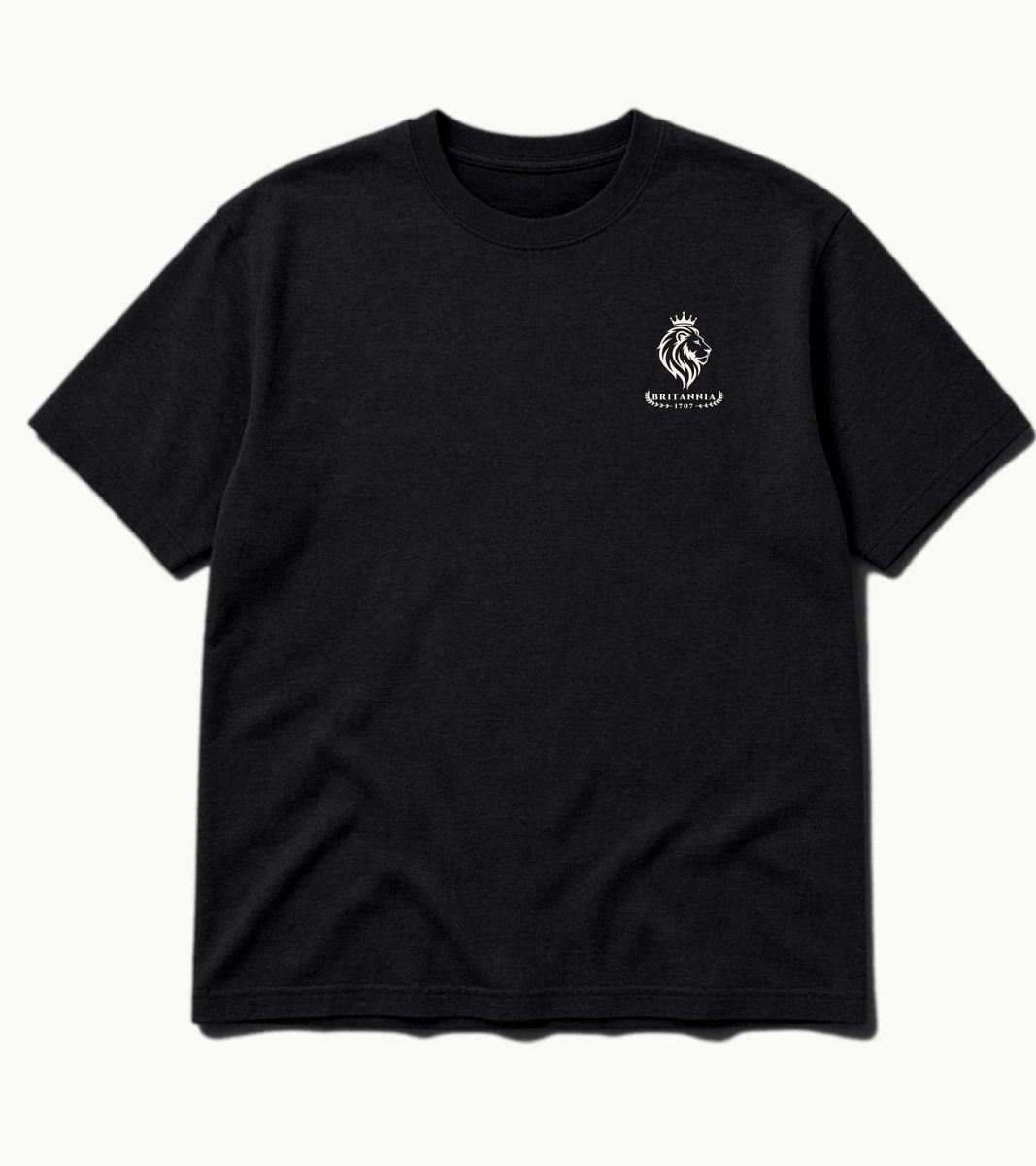 The 1707 Tee in Black, front view