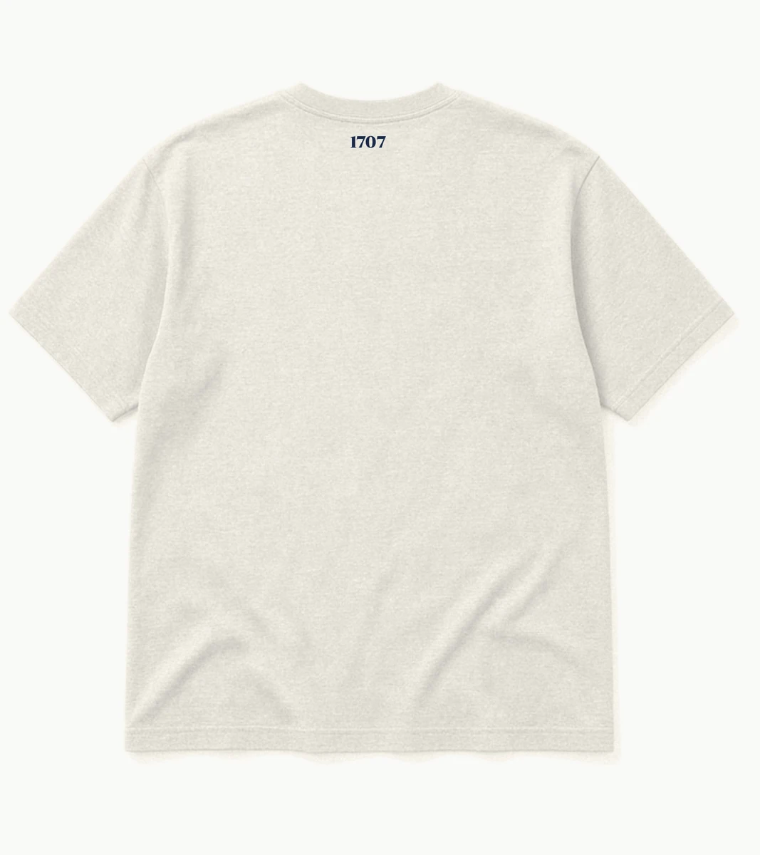 The 1707 Tee in Cream, back view