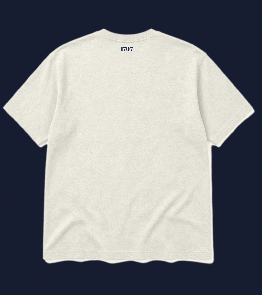 The 1707 Tee in Cream, back view