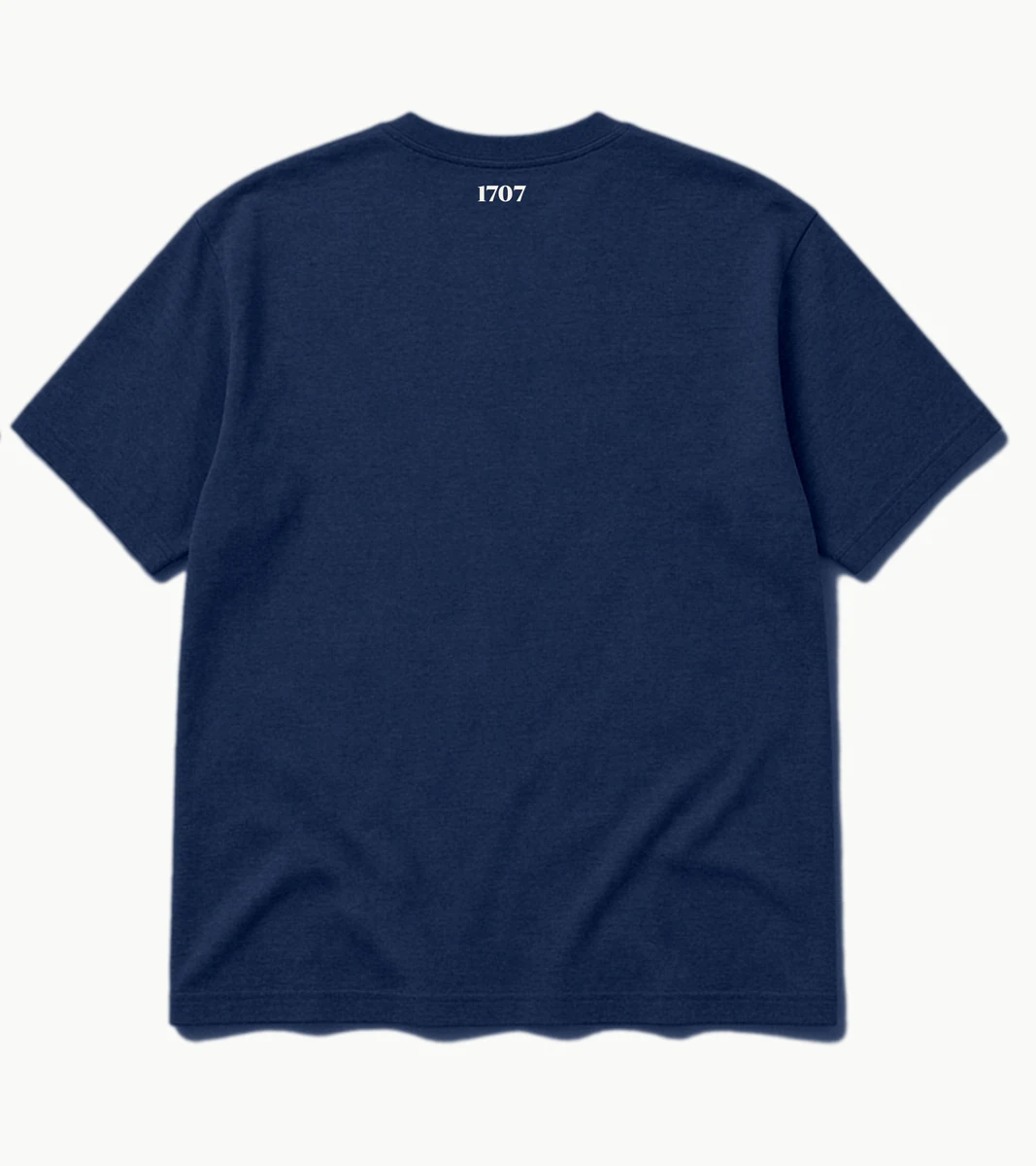 The 1707 Tee in Navy, back view